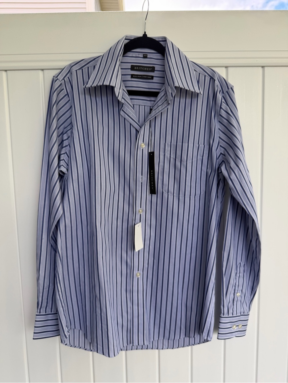 Britches Men's Blue Striped Dress Shirt